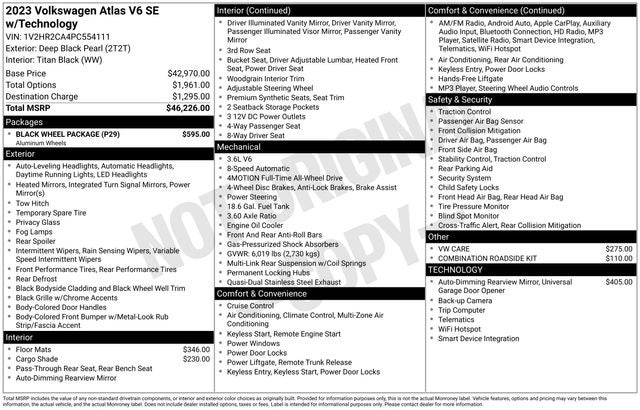 2023 Volkswagen Atlas 3.6L V6 SE w/Technology