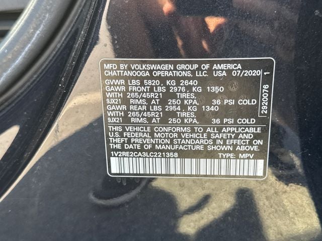 2020 Volkswagen Atlas Cross Sport 3.6L V6 SEL R-Line