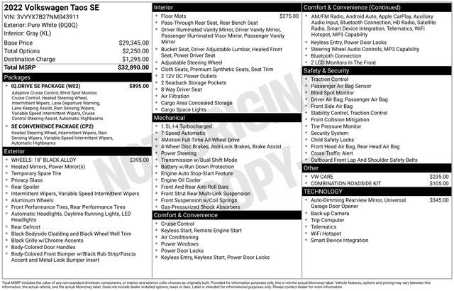 2022 Volkswagen Taos SE