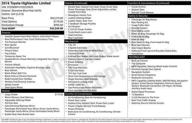 2016 Toyota Highlander Limited