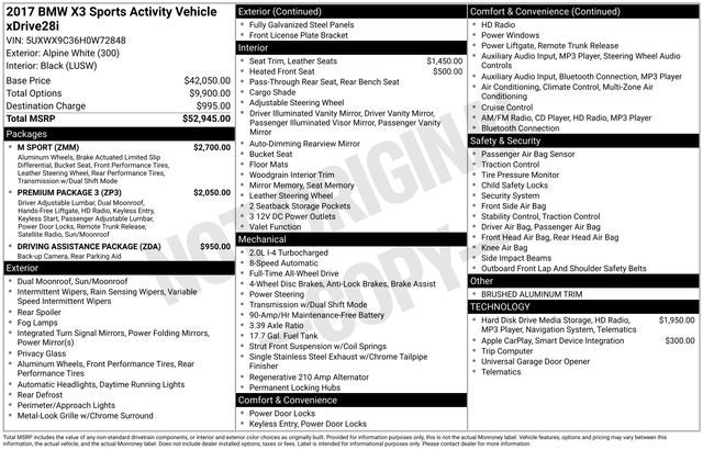 2017 BMW X3 xDrive28i
