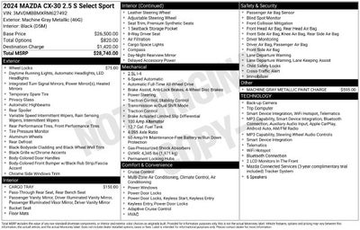 2024 Mazda Mazda CX-30 2.5 S Select Sport