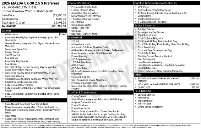 2026 Mazda Mazda CX-30 2.5 S Preferred