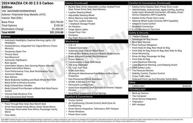2024 Mazda Mazda CX-30 2.5 S Carbon Edition