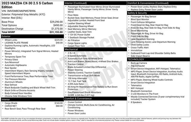 2023 Mazda Mazda CX-30 2.5 S Carbon Edition