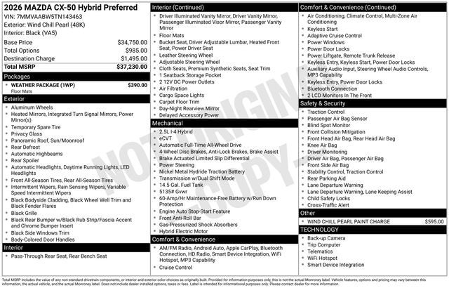 2026 Mazda Mazda CX-50 Hybrid Preferred
