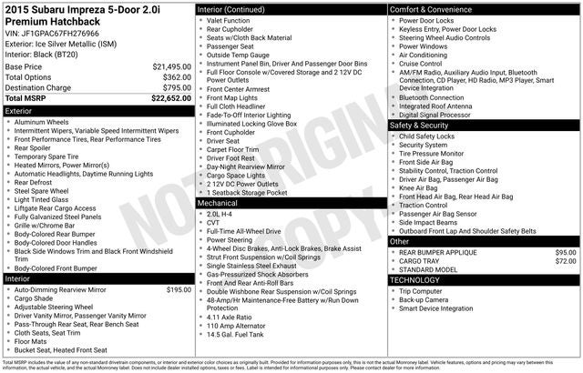 2015 Subaru Impreza 2.0i Premium