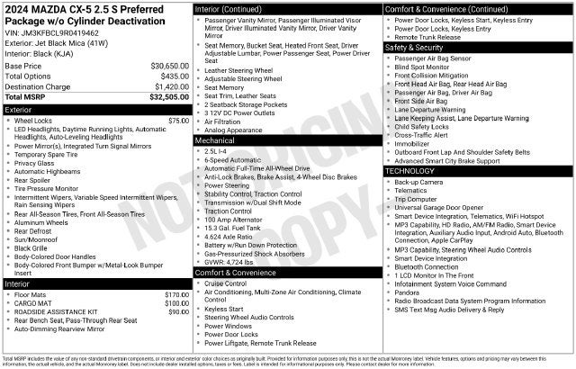 2024 Mazda Mazda CX-5 2.5 S Preferred Package