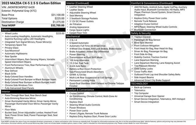 2023 Mazda Mazda CX-5 2.5 S Carbon Edition