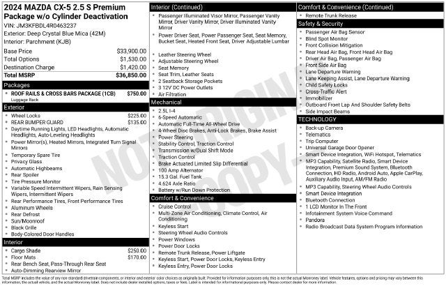 2024 Mazda Mazda CX-5 2.5 S Premium Package