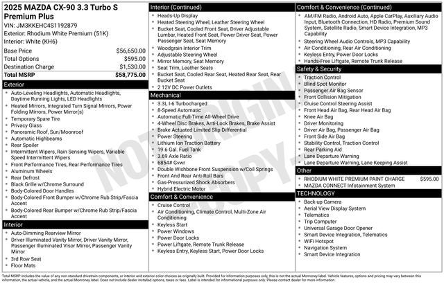 2025 Mazda Mazda CX-90 3.3 Turbo S Premium Plus