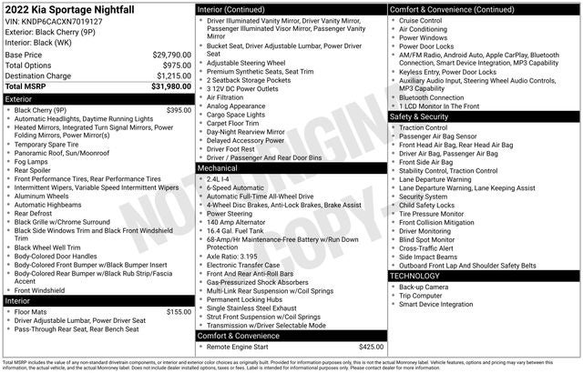 2022 Kia Sportage Nightfall