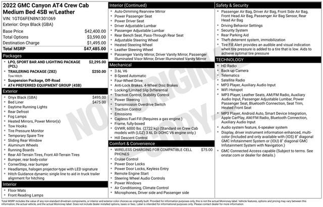 2022 GMC Canyon AT4 w/Leather
