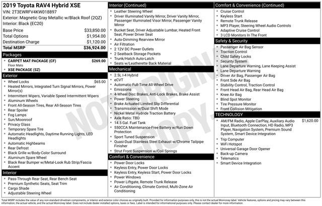 2019 Toyota RAV4 Hybrid XSE