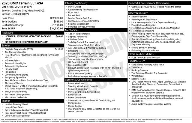 2020 GMC Terrain SLT