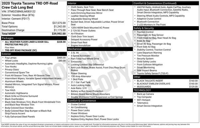 2020 Toyota Tacoma TRD Off-Road V6