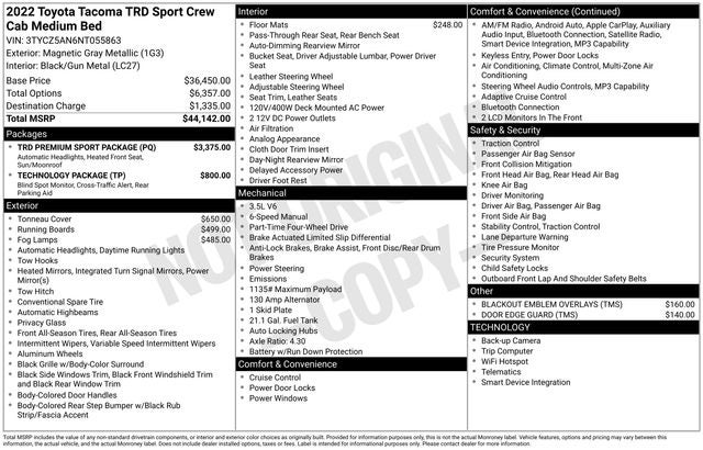2022 Toyota Tacoma TRD Sport V6