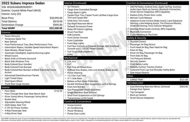 2022 Subaru Impreza Base