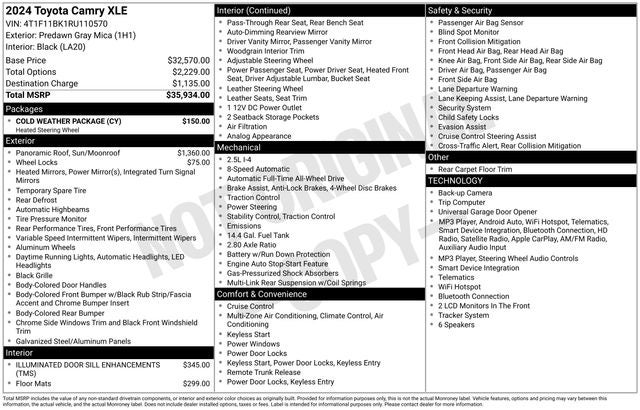 2024 Toyota AWD Camry XLE