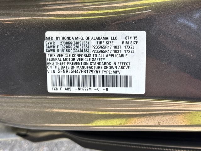 2015 Honda Odyssey EX