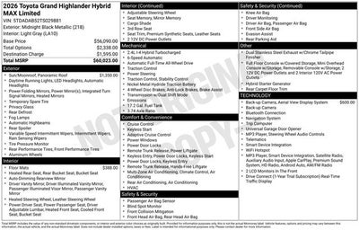2026 Toyota Grand Highlander Hybrid MAX Limited