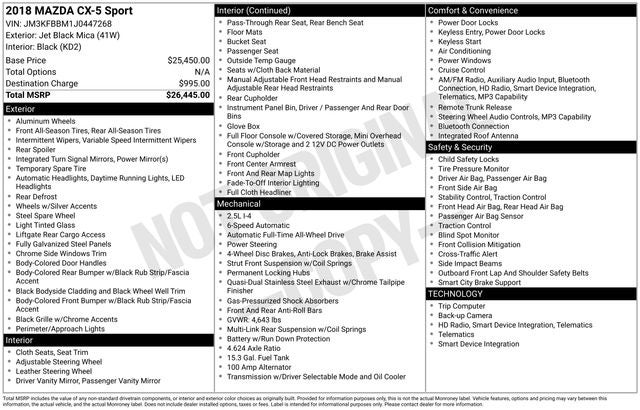 2018 Mazda Mazda CX-5 Sport