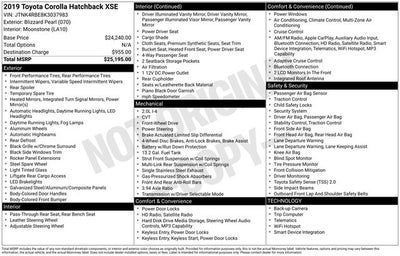 2019 Toyota Corolla Hatchback XSE