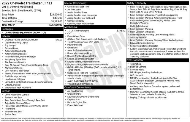2022 Chevrolet TrailBlazer LT