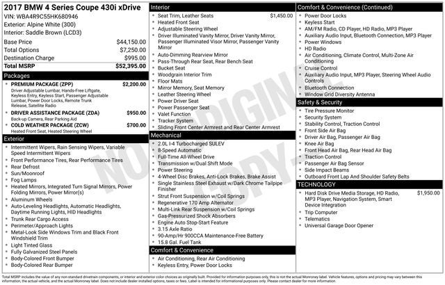 2017 BMW 4 Series 430i xDrive