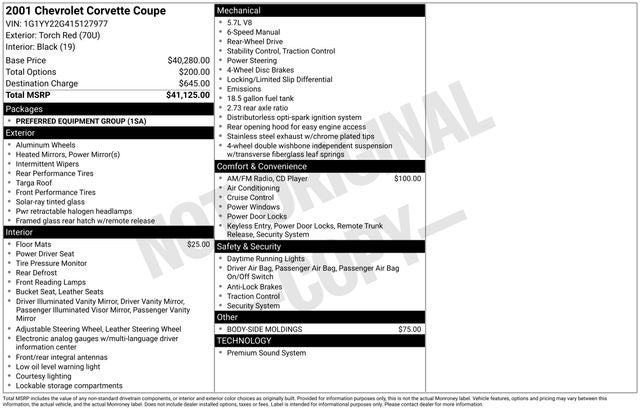 2001 Chevrolet Corvette Base