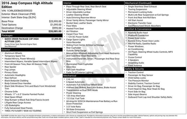 2016 Jeep Compass High Altitude