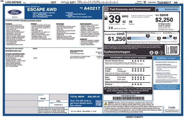 2026 Ford Escape Hybrid ST-Line Select
