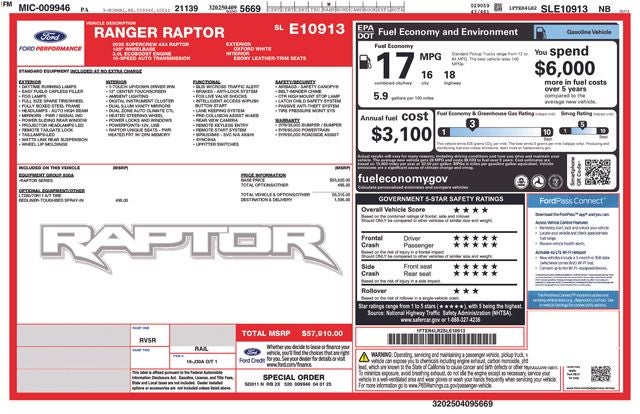 2025 Ford Ranger Raptor