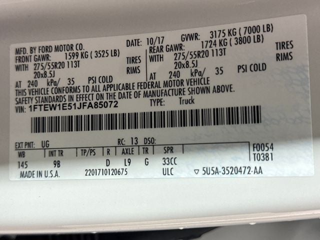 2018 Ford F-150 Platinum