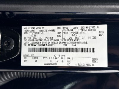 2022 Ford F-150 Tremor