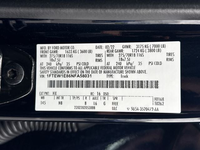 2022 Ford F-150 Tremor