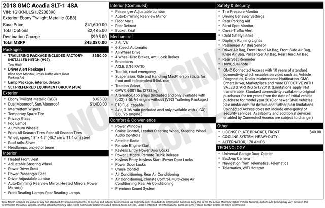 2018 GMC Acadia SLT-1