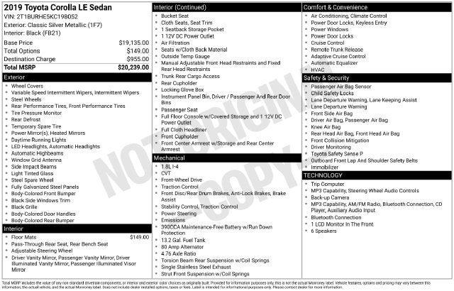 2019 Toyota Corolla LE