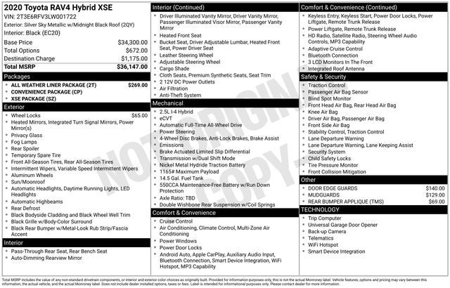 2020 Toyota RAV4 Hybrid XSE