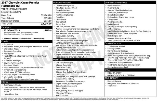 2017 Chevrolet Cruze Premier