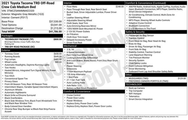2021 Toyota Tacoma TRD Off-Road V6