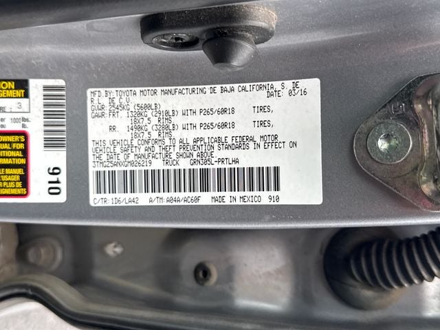 2016 Toyota Tacoma Limited V6