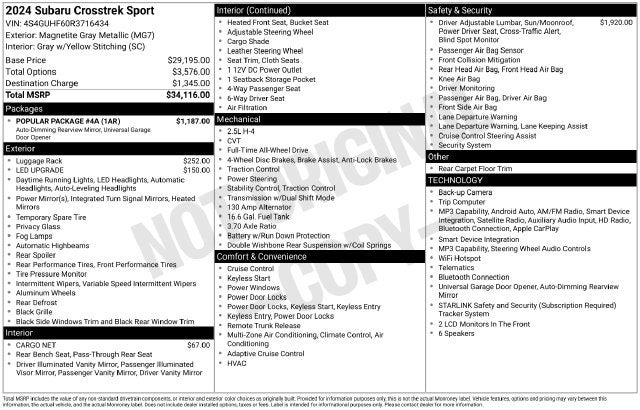 2024 Subaru Crosstrek Sport