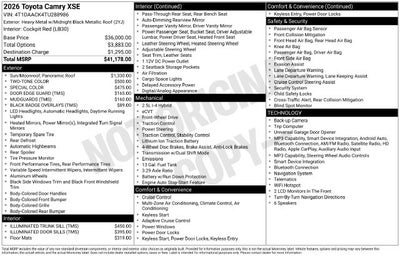 2026 Toyota Camry XSE