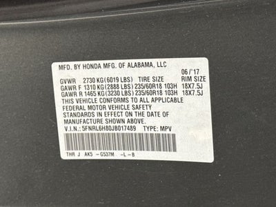 2018 Honda Odyssey Touring