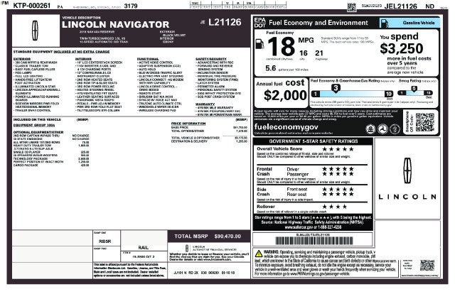 2018 Lincoln Navigator Reserve