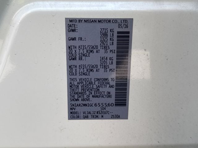 2016 Nissan Pathfinder Platinum