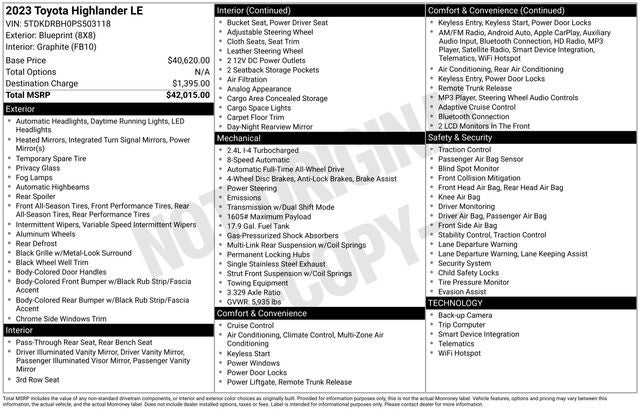 2023 Toyota Highlander LE