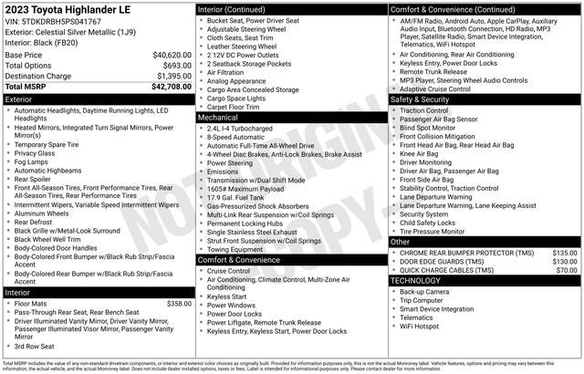 2023 Toyota Highlander LE