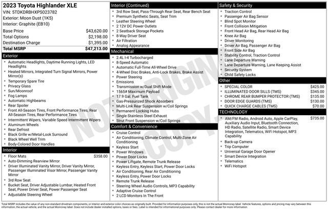 2023 Toyota Highlander XLE